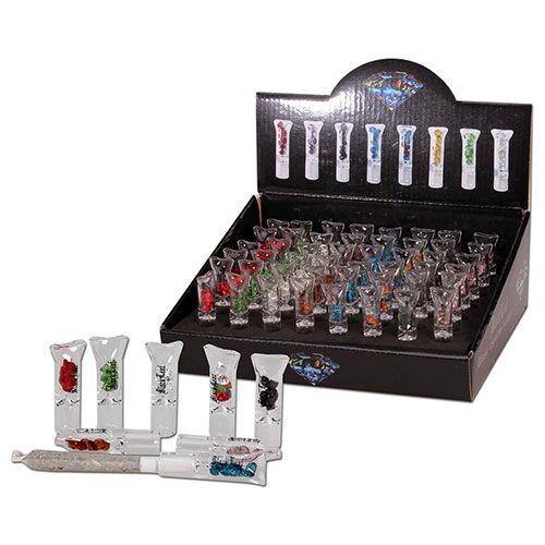 Black Leaf - Glass Tips w. Strass