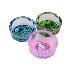 Black Leaf - Glass Ash Tray